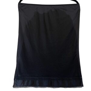J.C. Penney med black Nylon Half Slip Skirt A-Line Lace Lingerie 23"